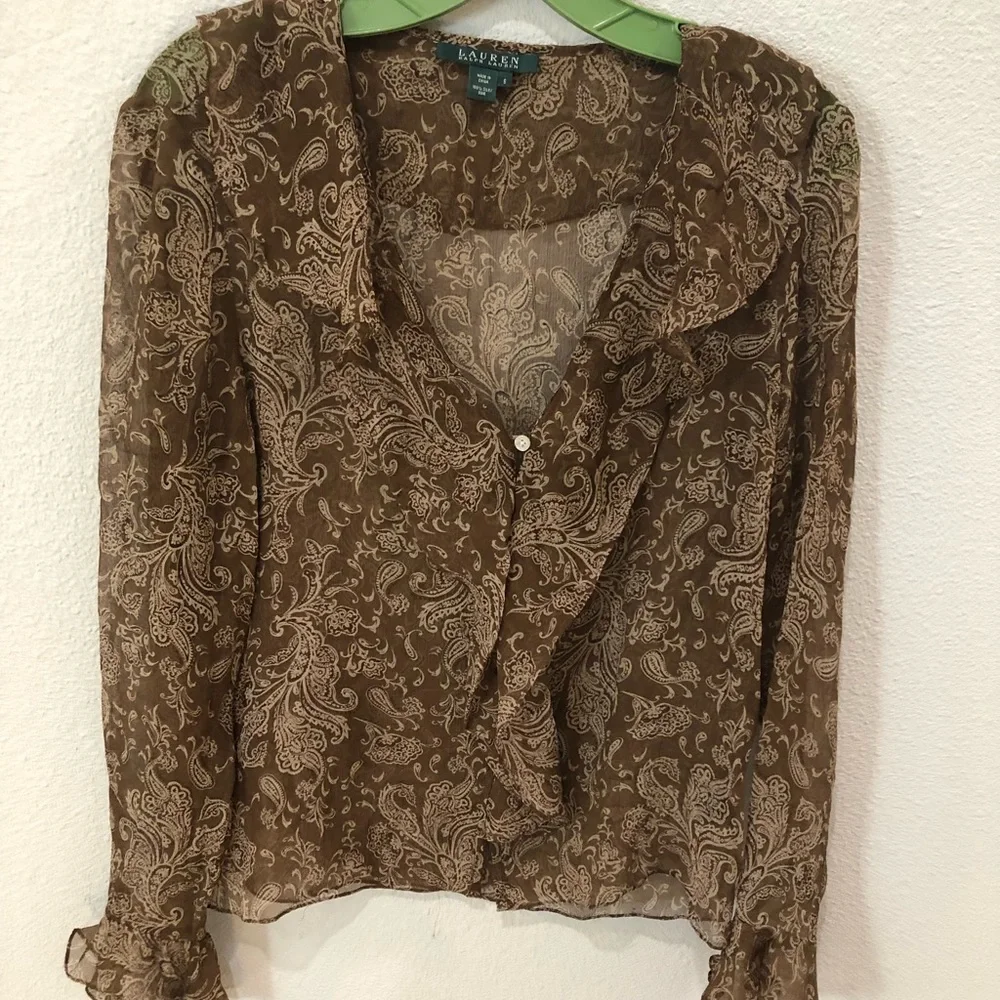 Lauren Ralph Lauren Silk Blouse EUC - Picture 4 of 6